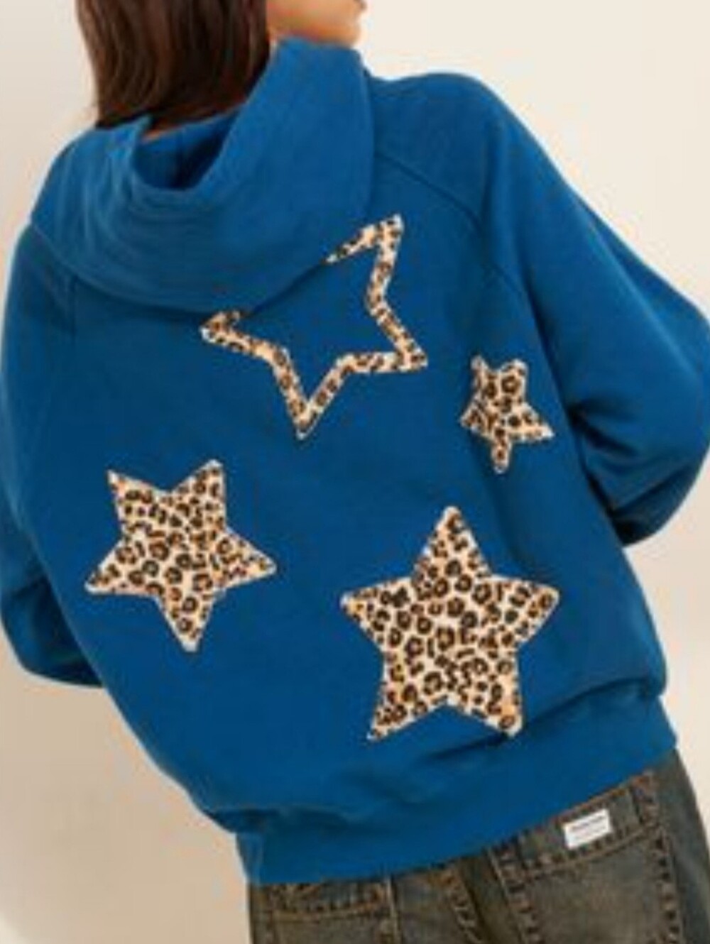Free People Sunday Market Sweatshirt Hoodie With Leopard Stars - Picture 1 of 6